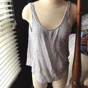 rag & bone/JEAN white and black stripes linen tank